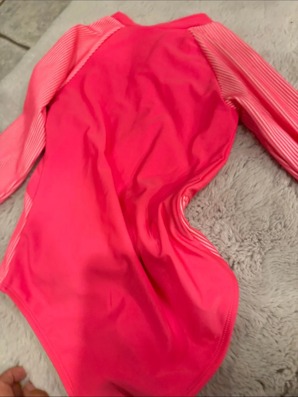 Kids Long Sleeve Rash Guard Swimsuit - Hot Pink